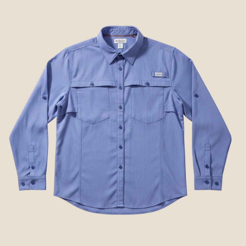 Fishing Shirt Orvis XL Blue Gingham Nylon/Poly Gorpcore Outdoors Hiking Utility
